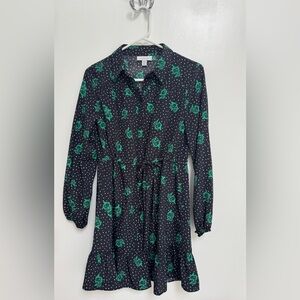 Topshop Black and Green Mini Dress